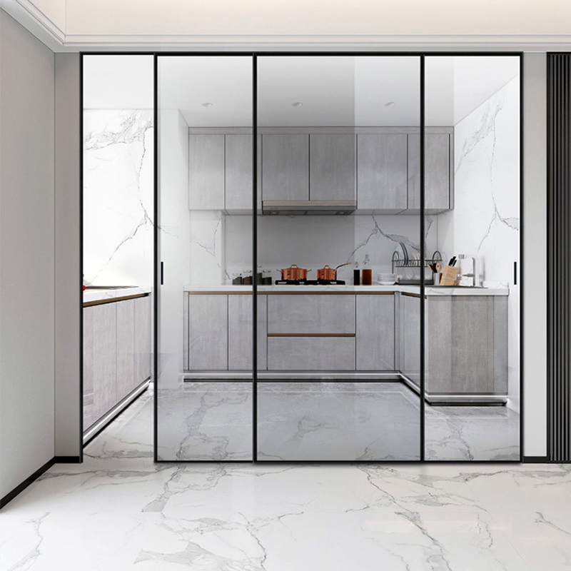 Stepless 20 three rail linkage sliding door