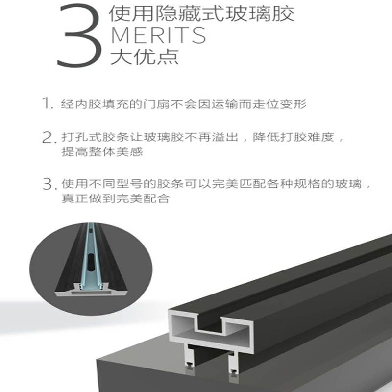 Stepless 20 three rail linkage sliding door