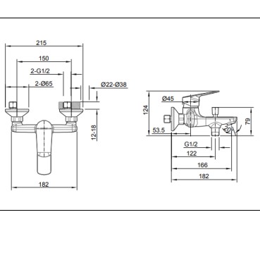 Single handle wall mounted bathtub faucet