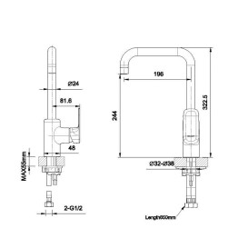 Single handle and single hole kitchen faucet