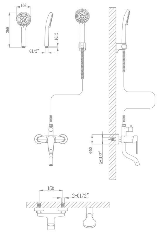 Simple shower JJH2287X