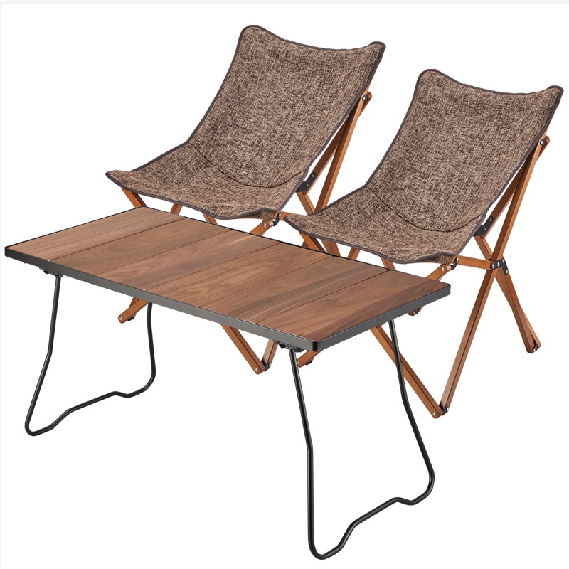 Ruyi solid wood folding table and chair suit
