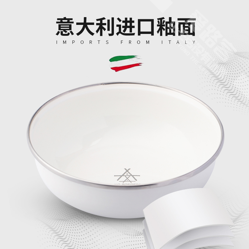 Enamel bowl and plate set