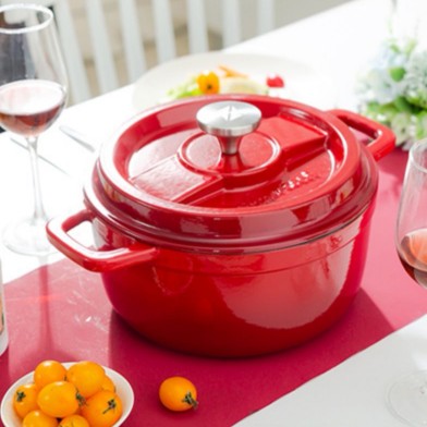 Seven color cast iron 24CM stockpot