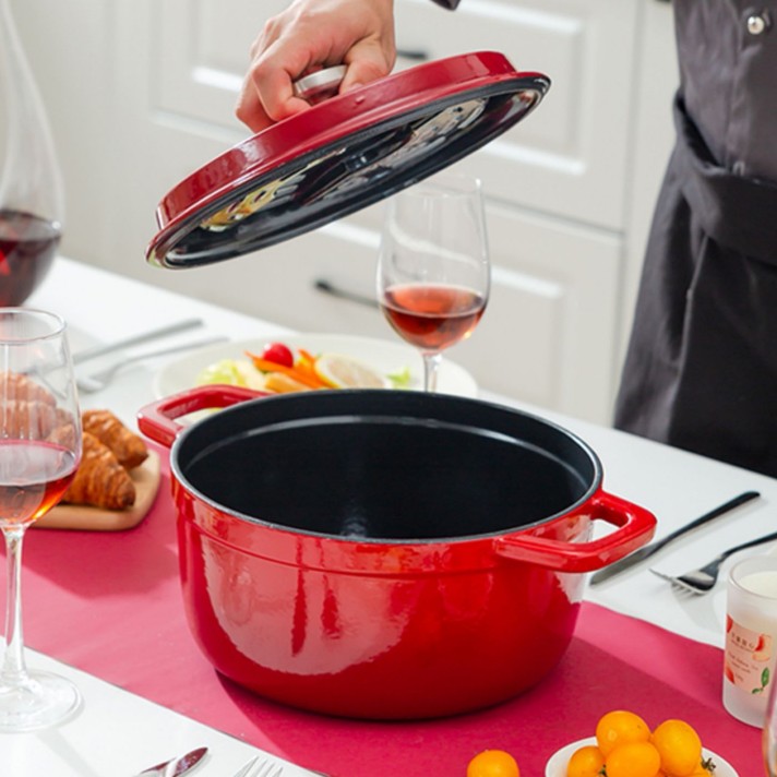 Seven color cast iron 24CM stockpot