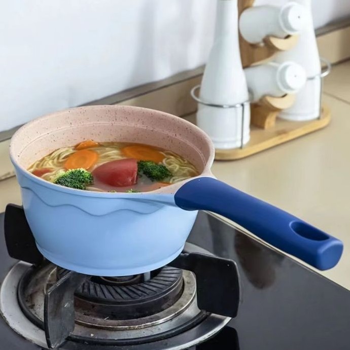 Alfita Side Food Pan Blue Frying pan + Milk pan set