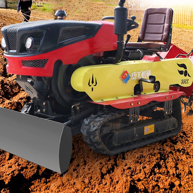 Crawler type micro plower field management machine multi-function ditching machine